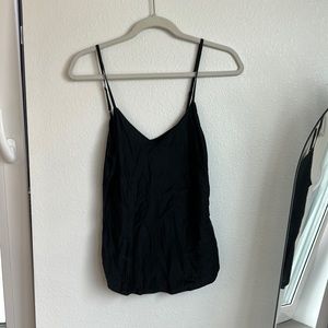 Black silk tank